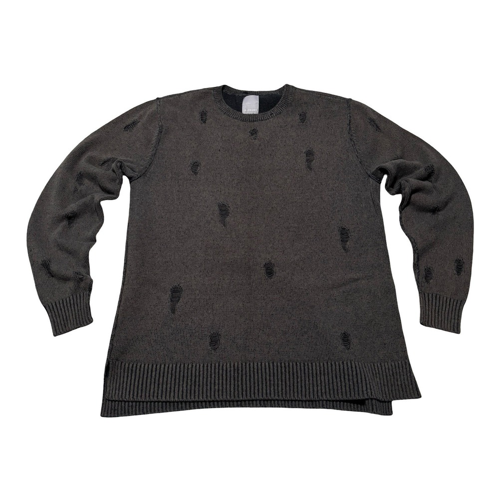 A-FRAME Men's Distressed Grunge‎ Knit Sweater Faded Brown Size XL 22 x 30